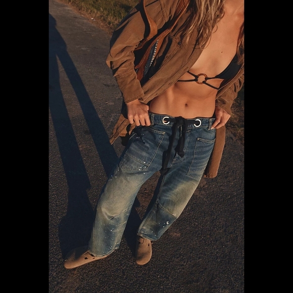 We The Free People Moxie Barrel Jeans Sz 32 - Picture 6 of 16